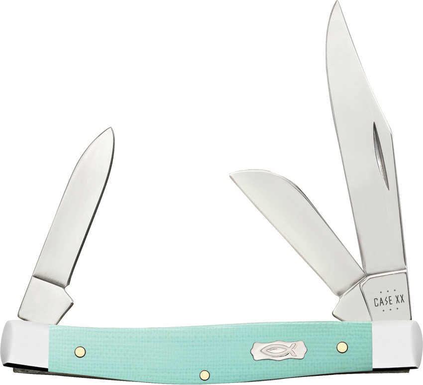 Case Cutlery Seafoam Green G-10 Medium Stockman Pocket Knife - CA18102