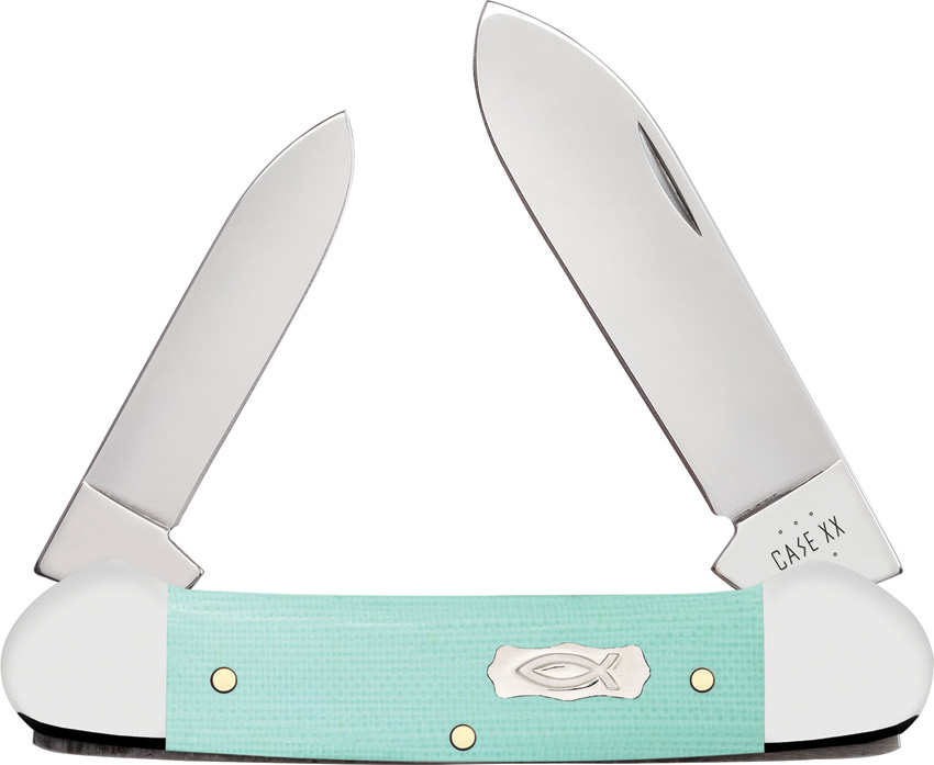Case Cutlery Seafoam Green G-10 Canoe Pocket Knife - CA18103