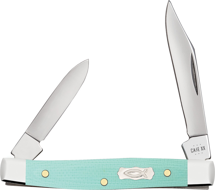 Case Cutlery Seafoam Green G-10 Small Pen Pocket Knife - CA18104
