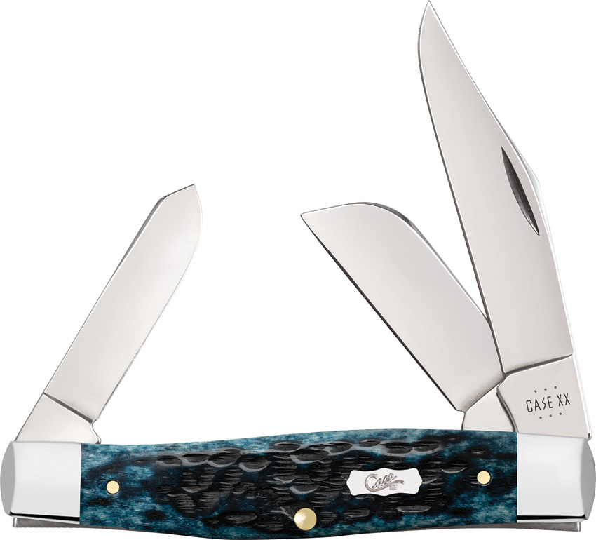 Case Cutlery Pocket Worn Mediterranean Blue Stockman Pocket Knife - CA51861