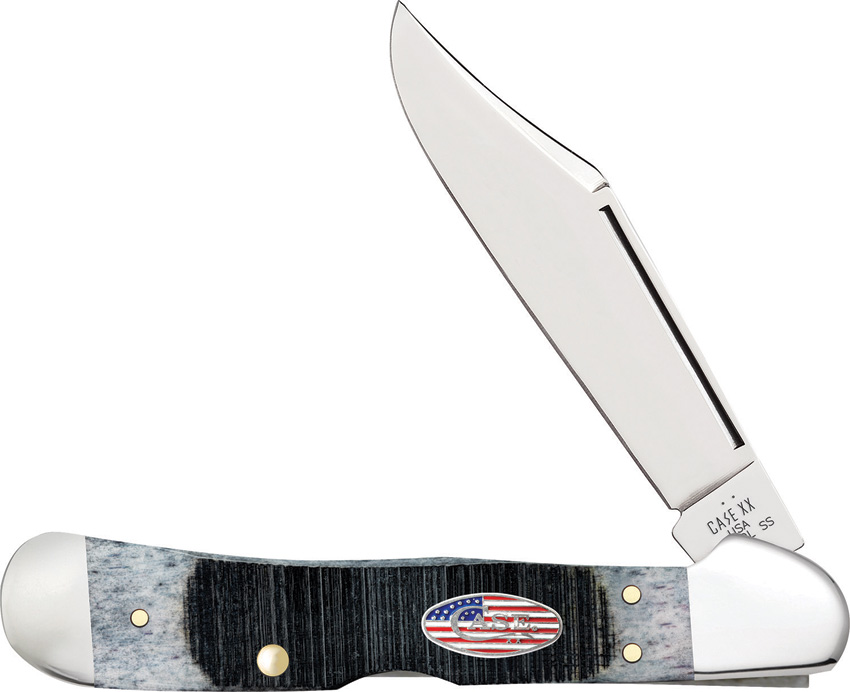 Case Gray Bone Sawcut Jig Copperlock Pocket Knife - CA53063