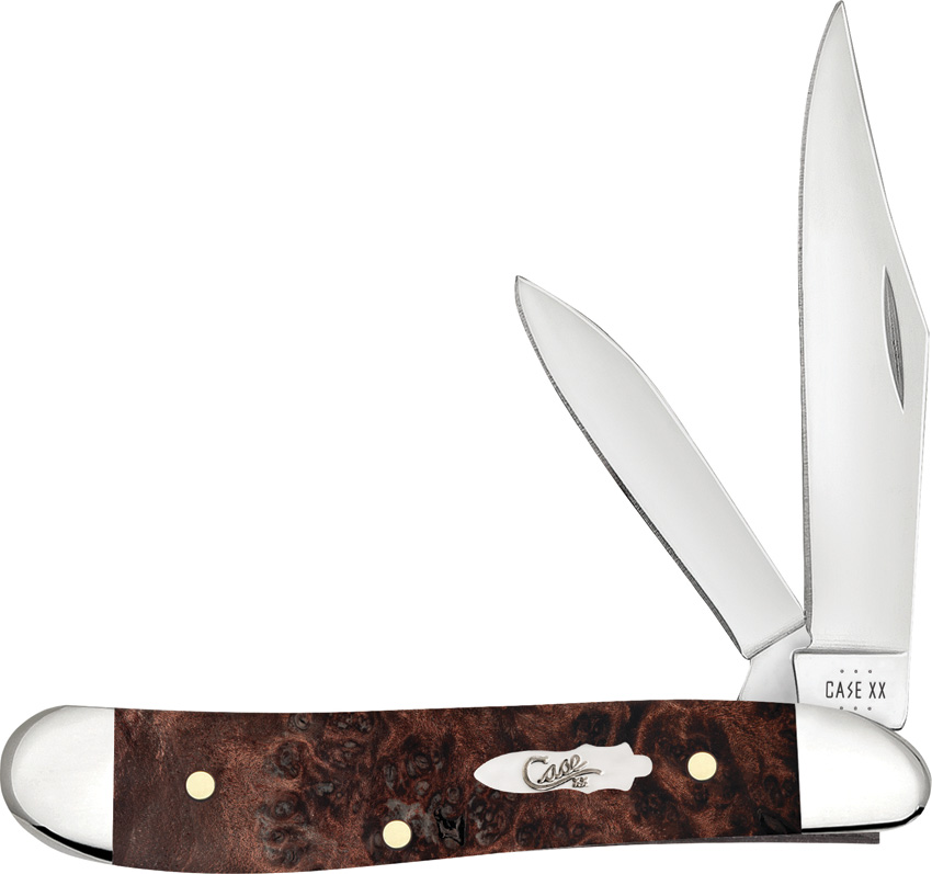 Case Cutlery Brown Maple Burl Peanut Pocket Knife - CA64059