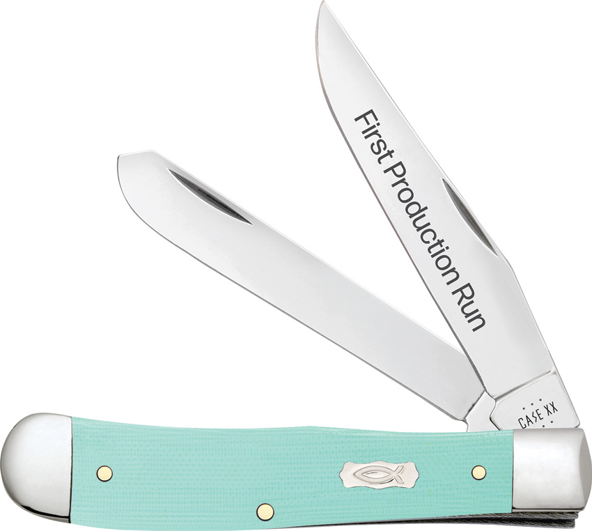 Case Cutlery First Production Run Trapper Pocket Knife Seafoam Green - CA95810
