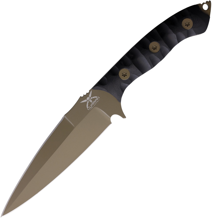 Curran Blades Javelin Fixed Blade Knife FDE Black - CBLJAV005