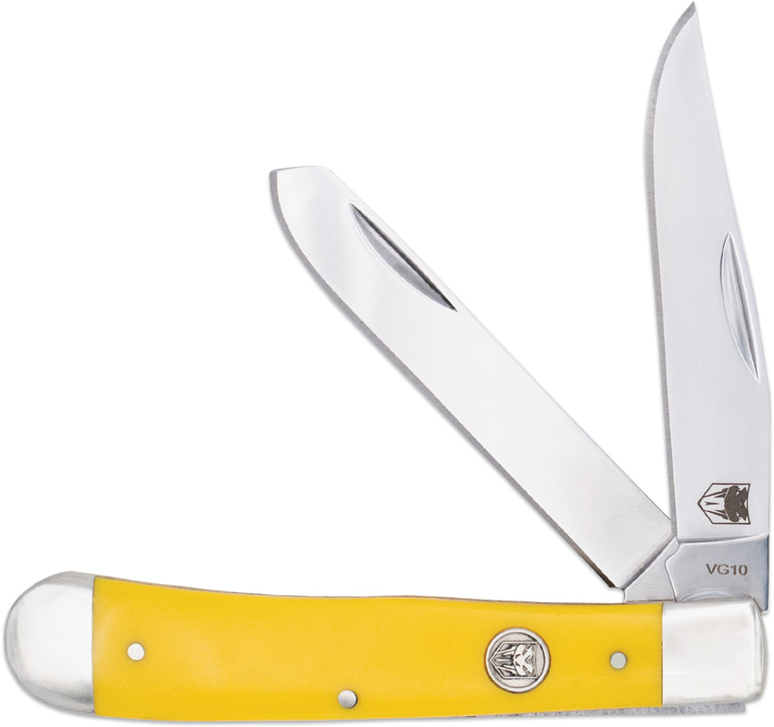 Cobratec Trapper Pocket Knife Yellow Delrin - CBTTRPDYL