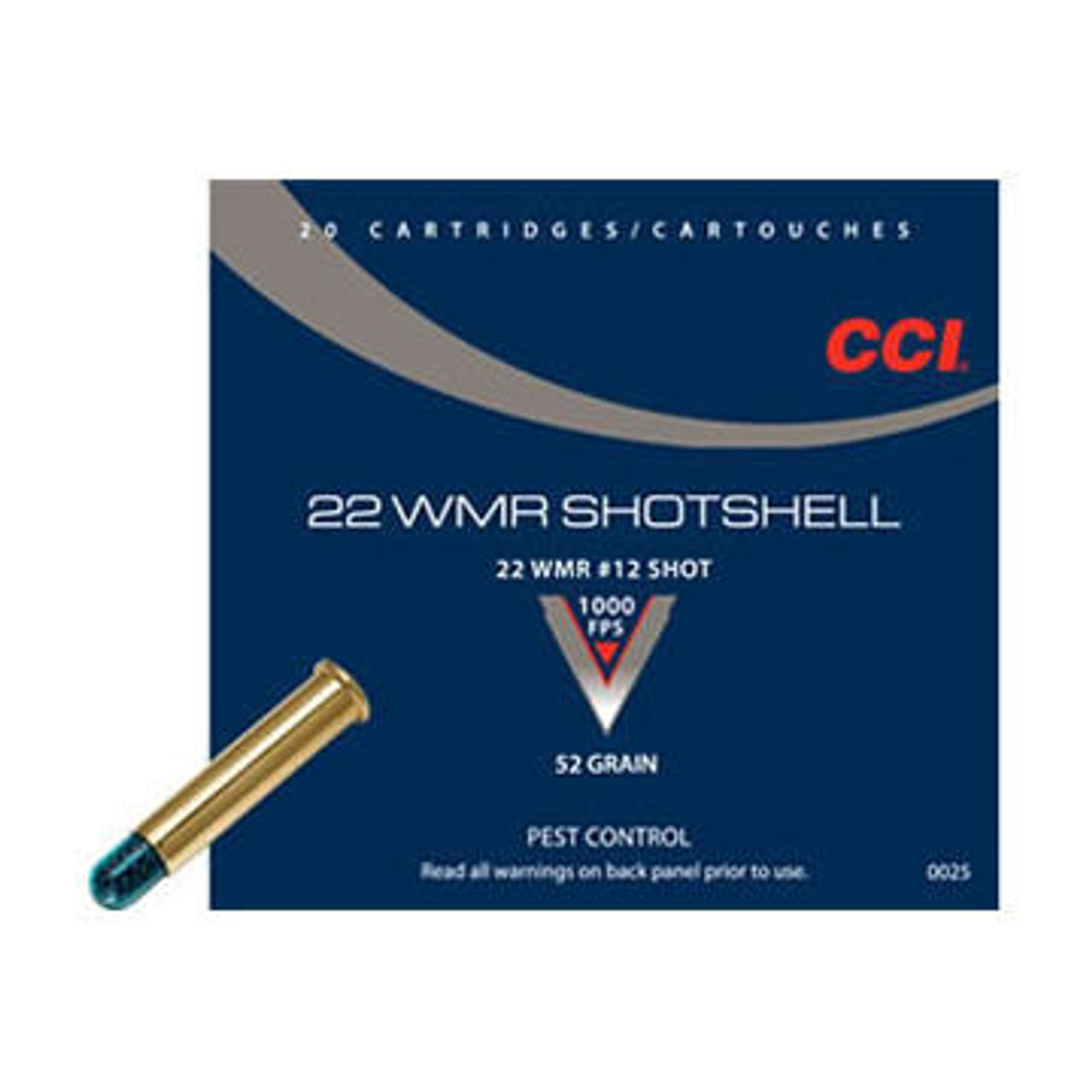 CCI Maxi-Mag 22 Winchester Magnum 52 Grain #12 Shot Ammo (20)