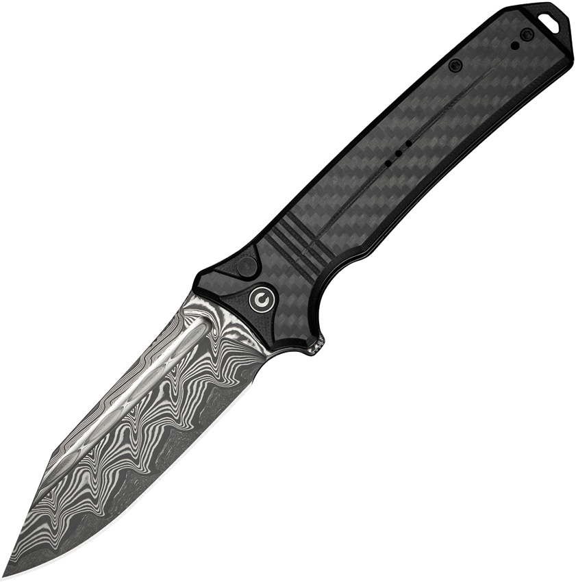 Civivi Neurohaptic Button Lock Pocket Knife Damascus - CIVC23080DS1