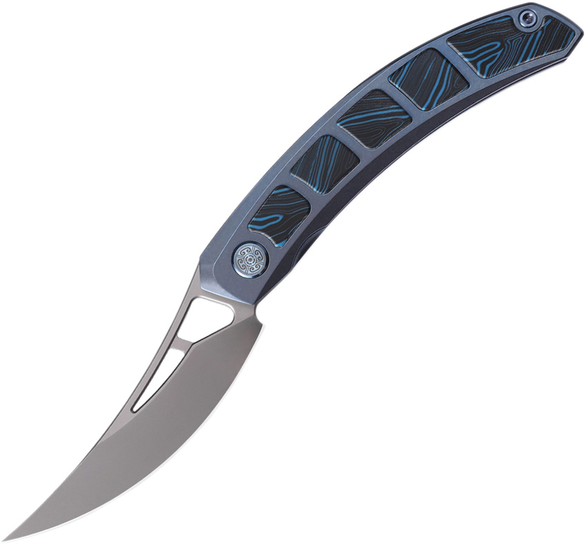 Cavol Kamasu Framelock Pocket Knife G10/Titanium Blue - CVLC06BCE