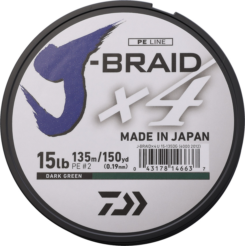 Daiwa J-Braid Fishing Line 15/150 Green - DIAJB4U15150DG