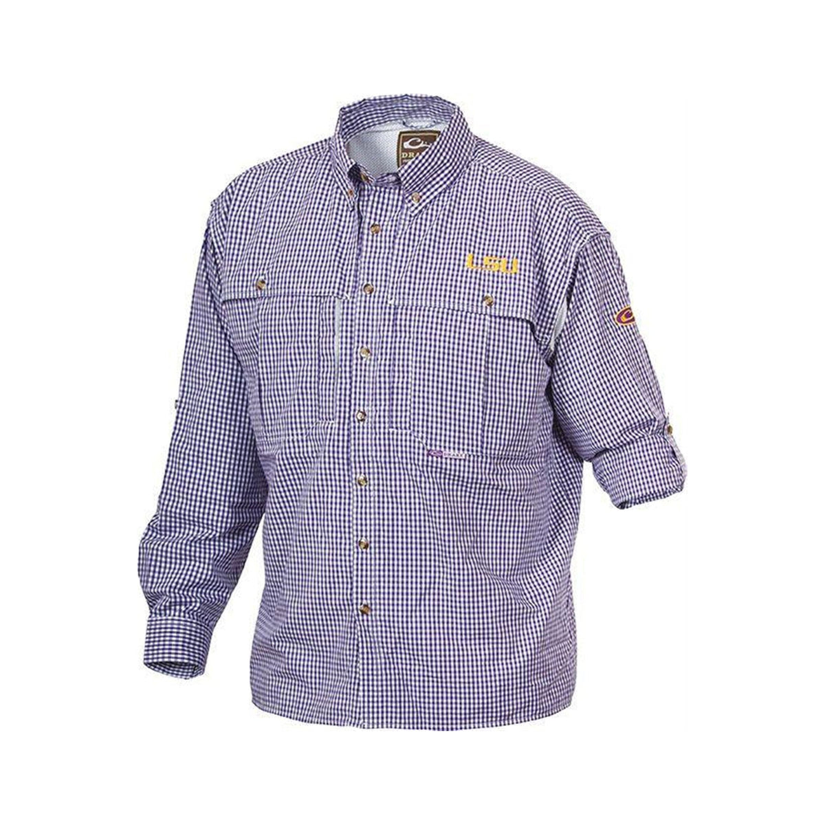 Drake LSU Long Sleeve Plaid Wingshooter Shirt