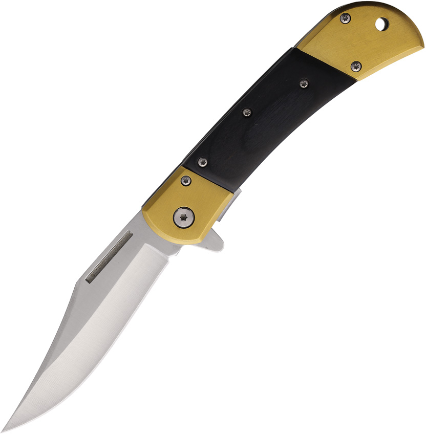 ElitEdge A/O Linerlock Pocket Knife Gold/Black - EE10009GB