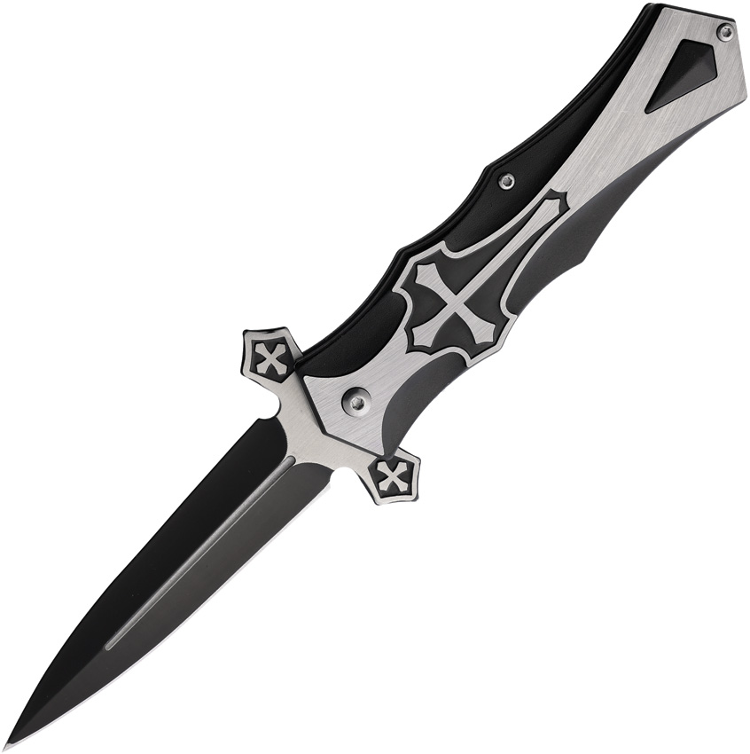 ElitEdge Knight Linerlock Pocket Knife Spring Assisted Black - EE10817BK