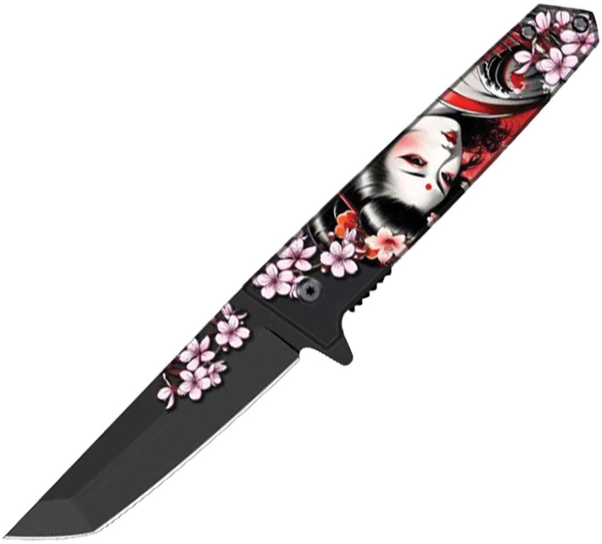 ElitEdge Linerlock Pocket Knife Spring Assisted Opening Flower Maiko - EE10A102MKW