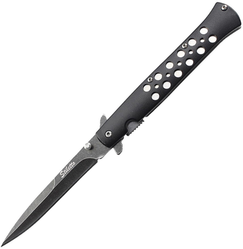 ElitEdge Linerlock Pocket Knife Spring Assisted Opening Black - EE10A128BK