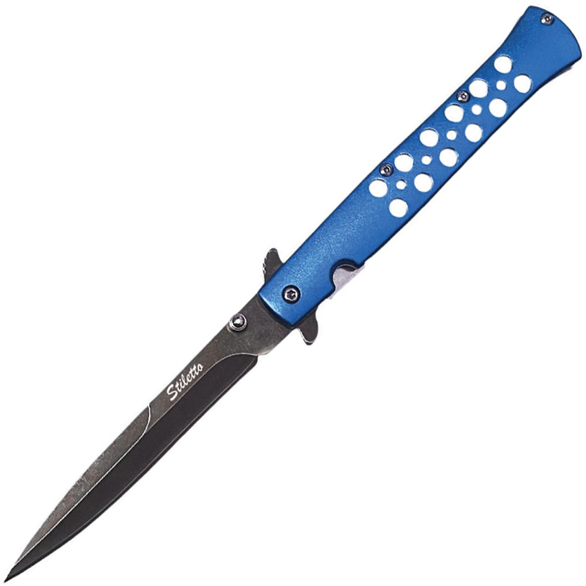 ElitEdge Linerlock Pocket Knife Spring Assisted Opening Blue - EE10A128BL