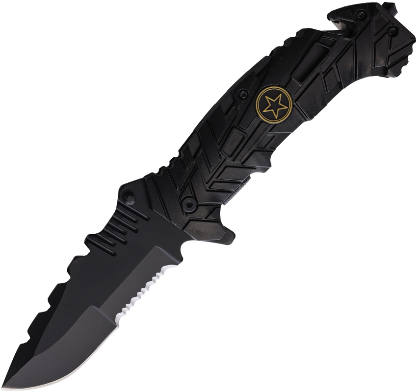 ElitEdge Tactical Linerlock Pocket Knife Spring Assisted Black - EE10A22BK