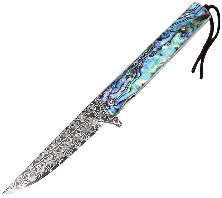 ElitEdge Linerlock Pocket Knife Damascus - EE10B006AB