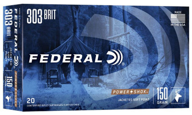 Federal Power-Shok .303 British 150gr Jacketed Soft Point 20Rnd Rifle Ammunition