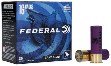 Federal Game Load 16 Gauge 2.75" 1oz #7.5 25Rnd Shotgun Ammo