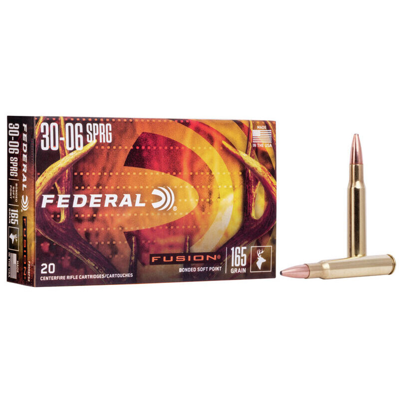 Federal Fusion 30-06 Springfield 165 Grain BT Rifle Ammo (20)