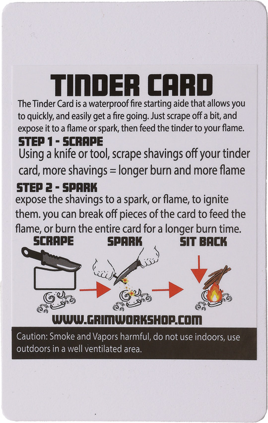 Grim Workshop Quick Start Tinder Card - GRICRD017