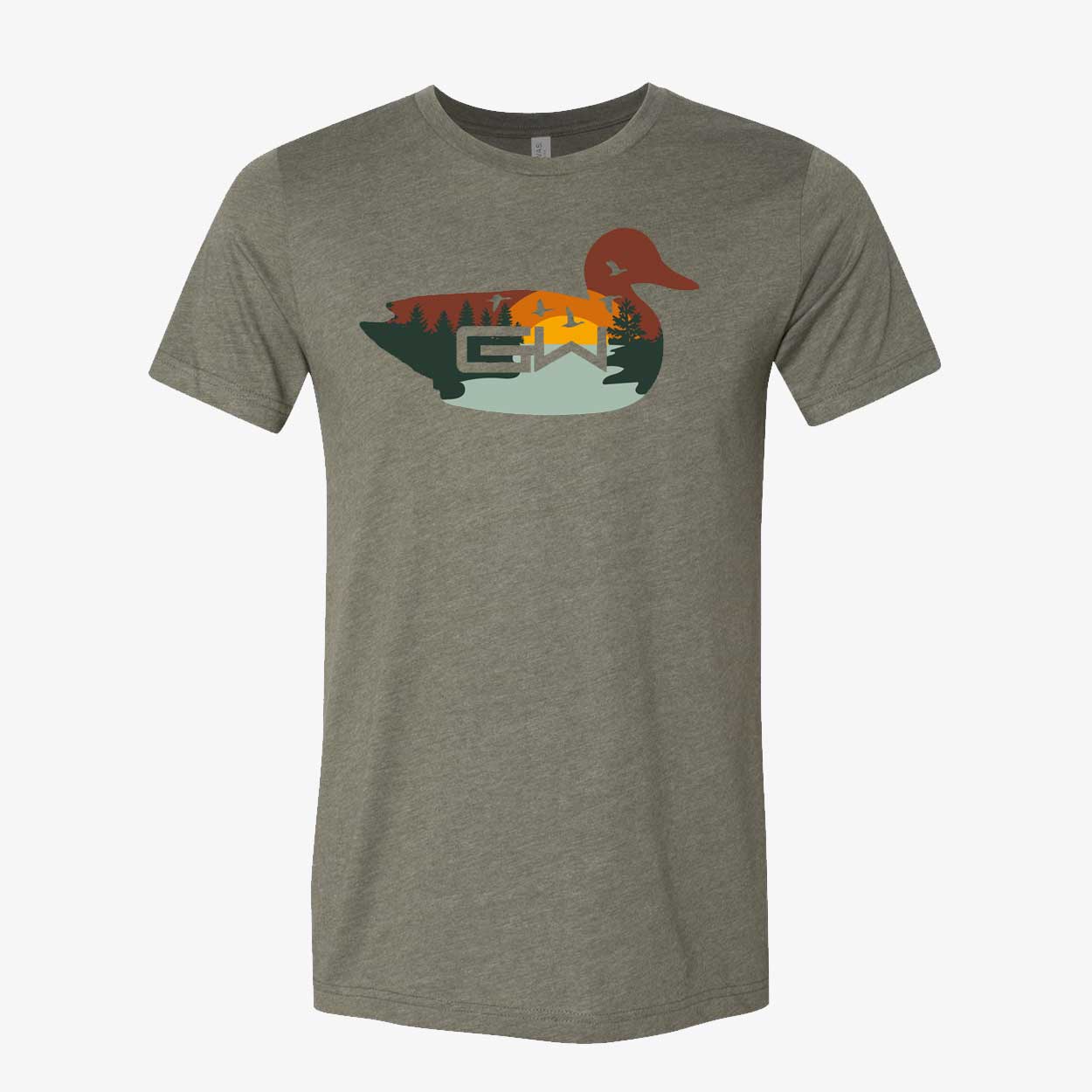 Gator Wader Sound Decoy Graphic Tee | Heather Military Green