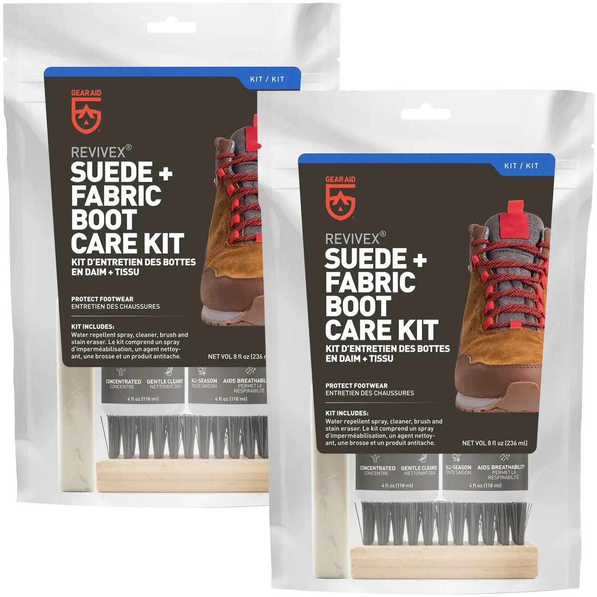 Gear Aid Revivex Suede and Fabric Boot Care Kit - 2-Pack