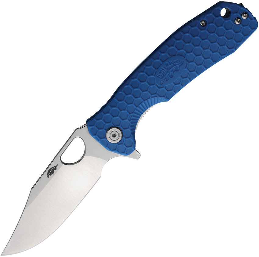 Honey Badger Large Linerlock Pocket Knife Clip Blue - HB4066