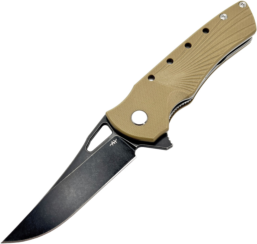 Heibel Blackhawk Linerlock Pocket Knife Tan - HBKBLKBT