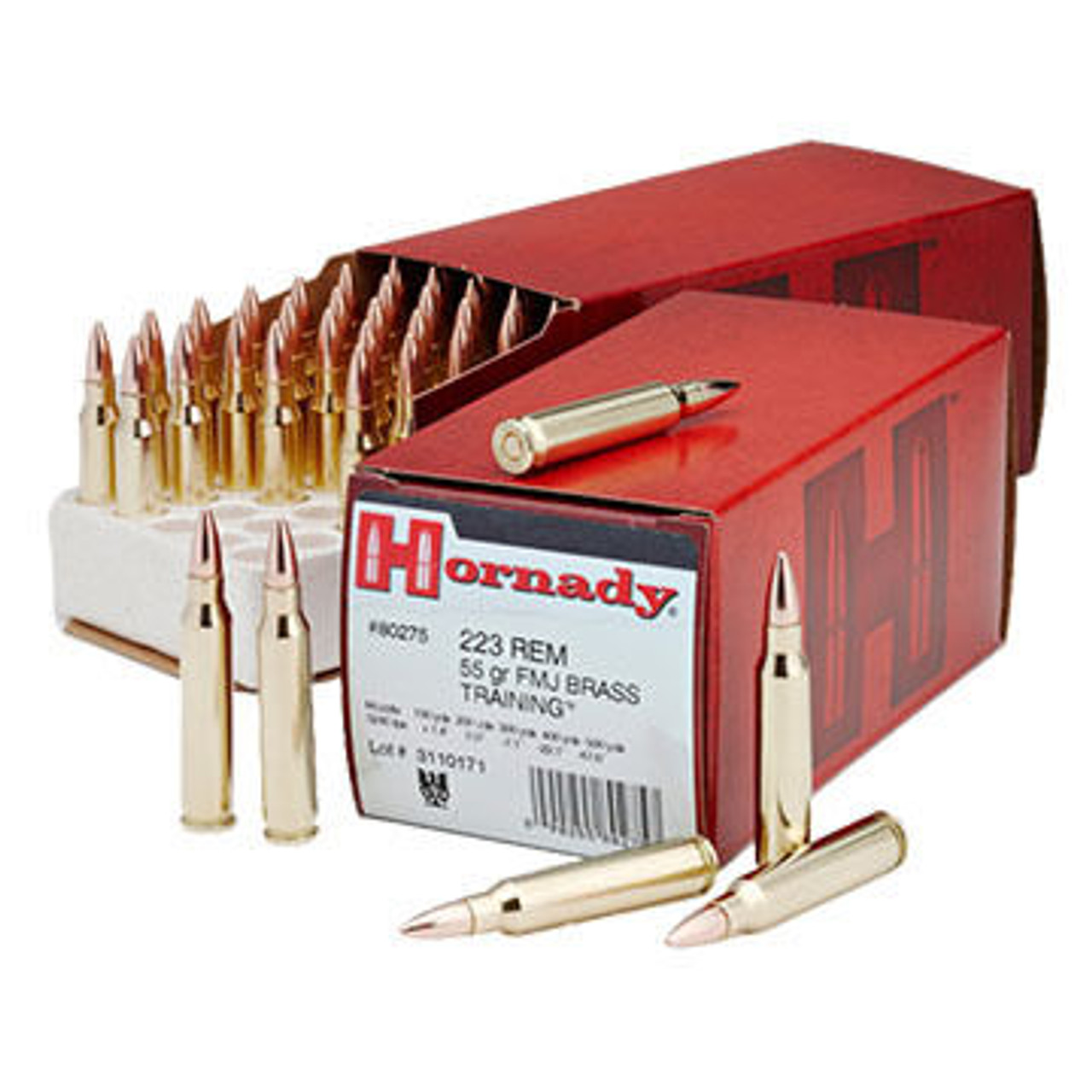 Hornady Custom 223 Remington 55 Grain FMJ BT Rifle Ammo (50)