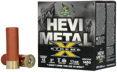 Hevi-Shot Hevi-Metal Xtreme Waterfowl 12 Gauge 3" BB /#2 25Rnd Steel and Tungsten Shotgun Ammo