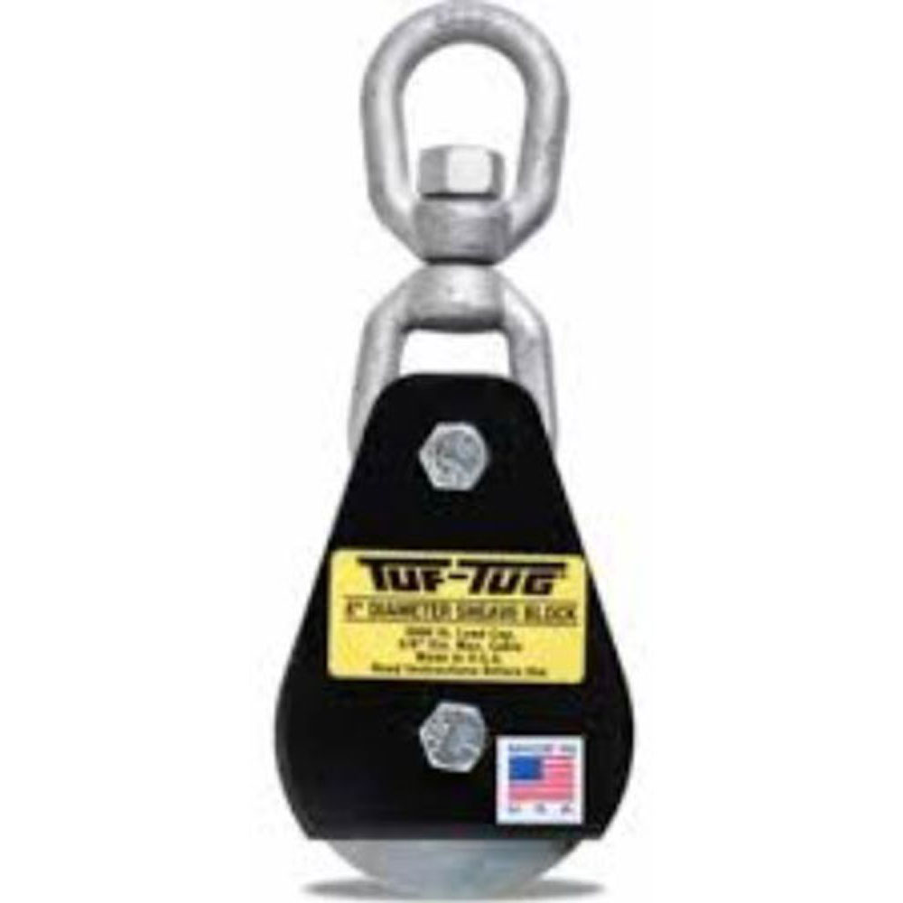 Tuf-Tug 3" Swivel Eye, 1/2" Rope Drop Side Snatch Block, 2000 lb