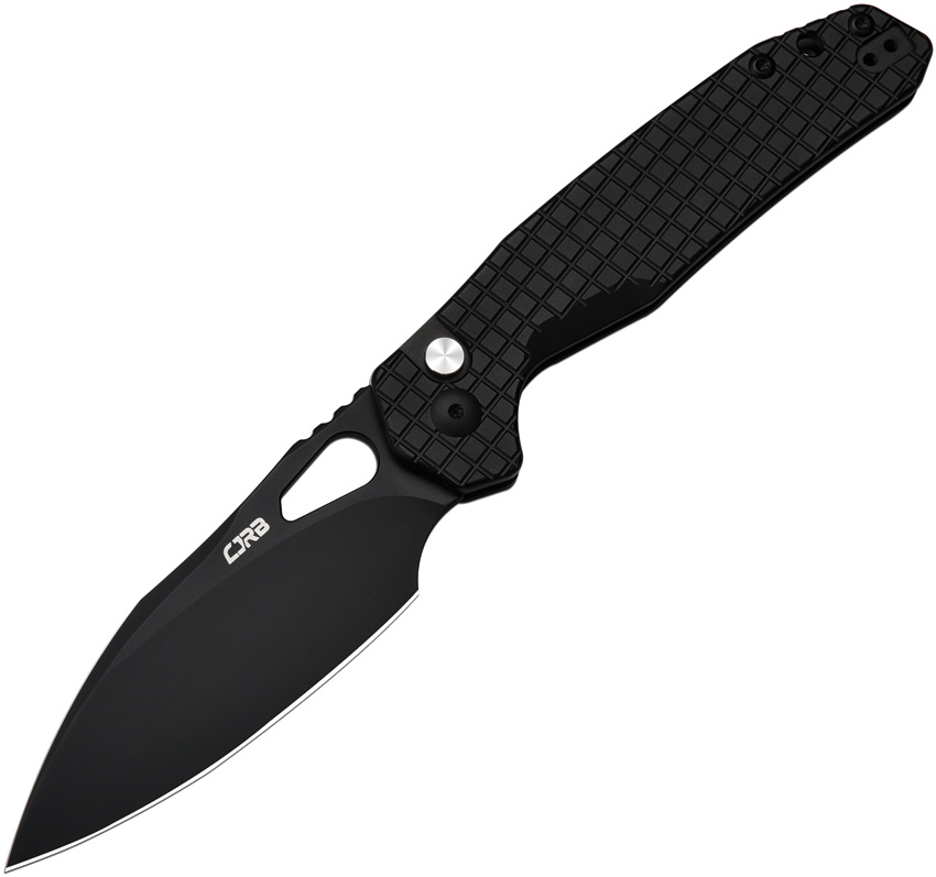 CJRB Frack Black Steel AR-RPM9 Button Lock Pocket Knife - J1931BFST