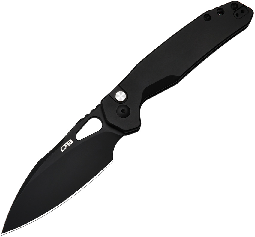 CJRB Frack Black Steel AR-RPM9 Button Lock Pocket Knife - J1931BST
