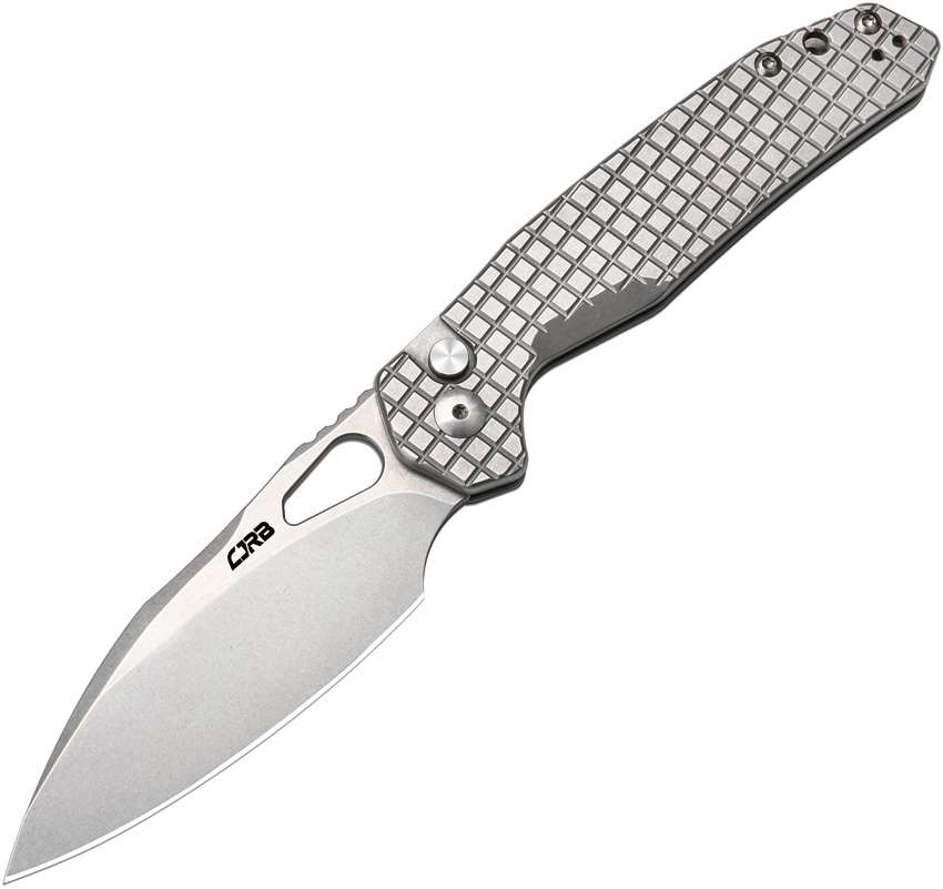 CJRB Frack Gray Steel AR-RPM9 Button Lock Pocket Knife - J1931FST
