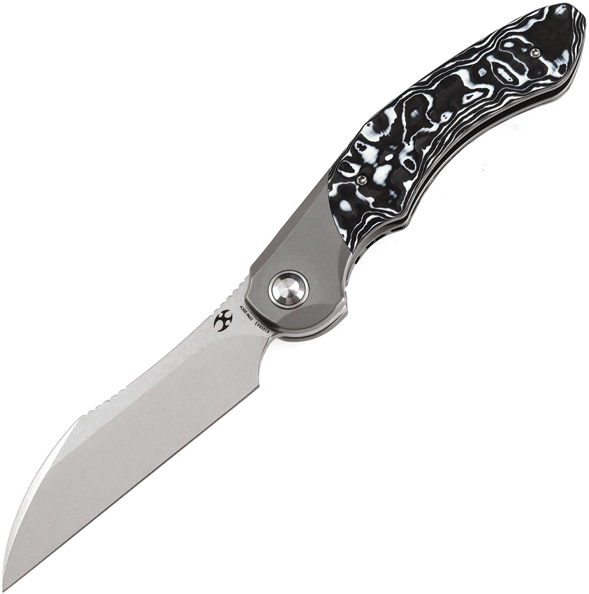Kansept Cosmos Framelock Pocket Knife White/Black Carbon Fiber - K1059A2