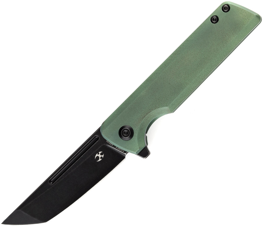 Kansept Anomaly Framelock Pocket Knife Green Orange Peel Finish - K2038T4