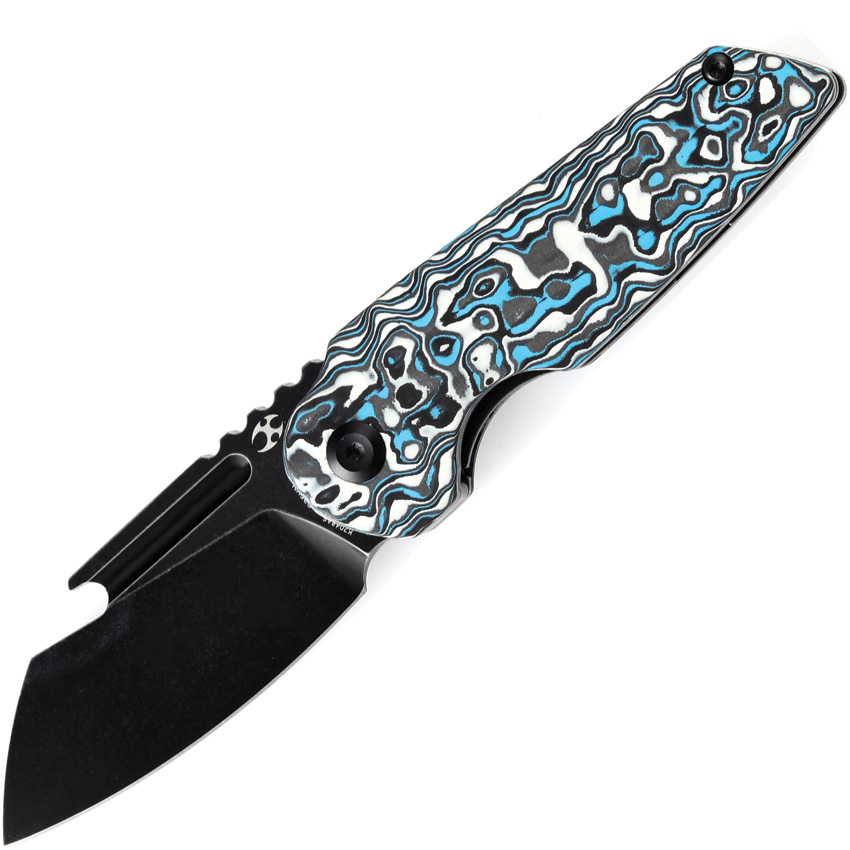 Kansept Rafe Linerlock Pocket Knife Blue/White Carbon Fiber - K2048A6