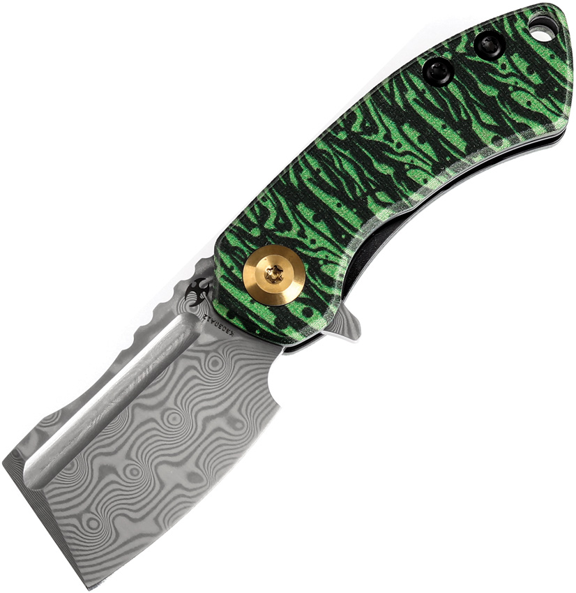 Kansept Miniature Korvid Linerlock Pocket Knife Damascus - K3030A12