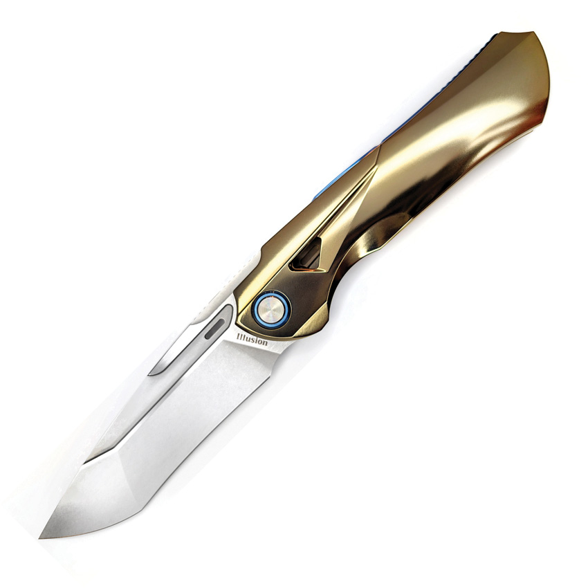 Ketuo Illusion Framelock Pocket Knife Gold Titanium - KETM030