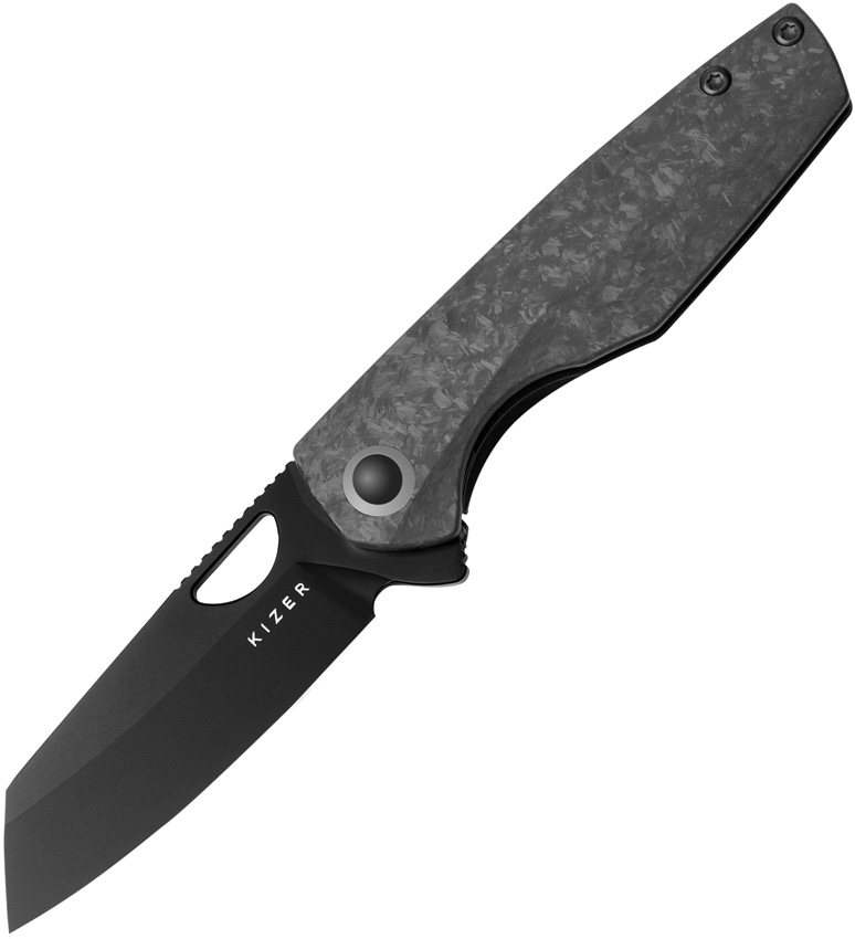 Kizer Sparrow Framelock Pocket Knife Marble Carbon Fiber - KI3628A2
