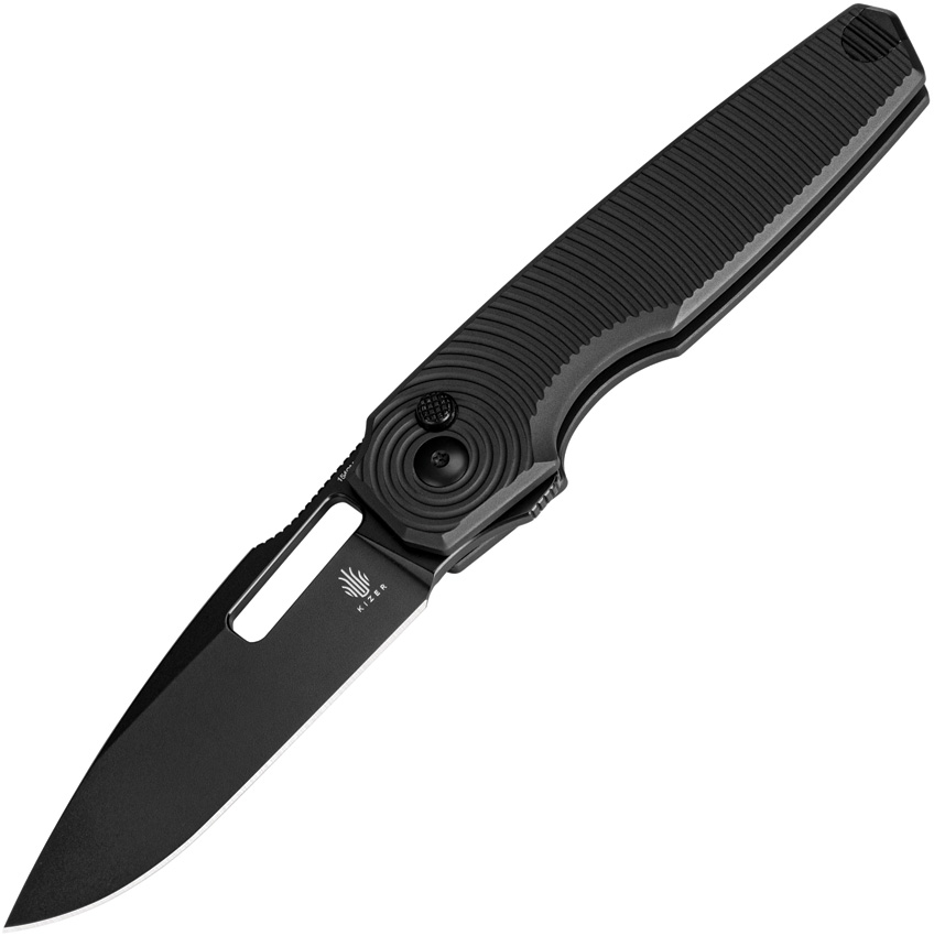Kizer Cutlery Dogfish Button Lock Pocket Knife Black - KIV3640C1
