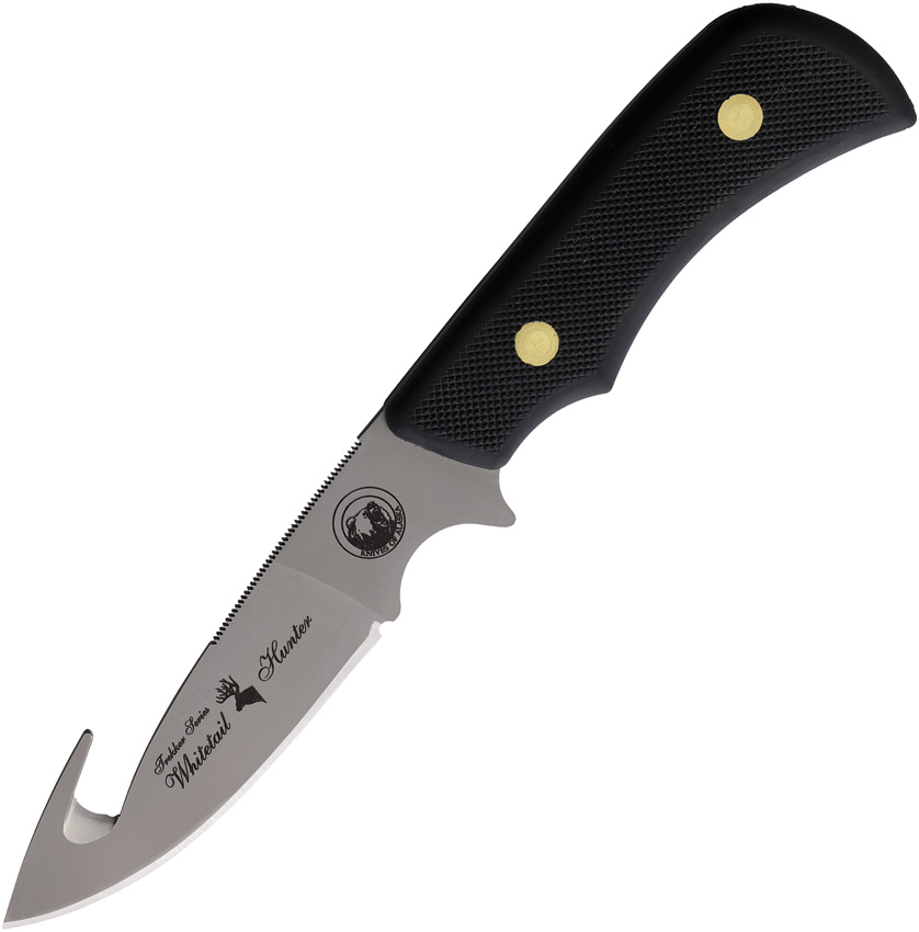 Knives Of Alaska Trekker Fixed Blade Guthook Knife Whitetail Black - KOA00162FG