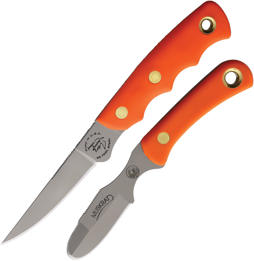 Knives Of Alaska Jaeger/Muskrat Combo Orange Suregrip Fixed Blade Knives - KOA00258FG