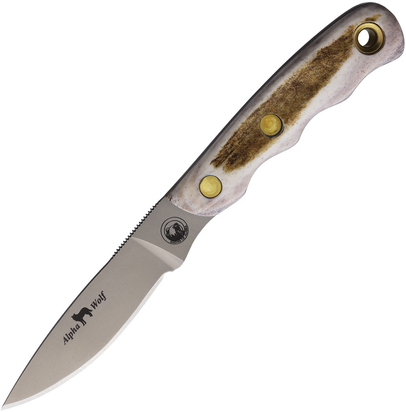 Knives Of Alaska Alpha Wolfe S30V Stag Fixed Blade Knife - KOA00346FG