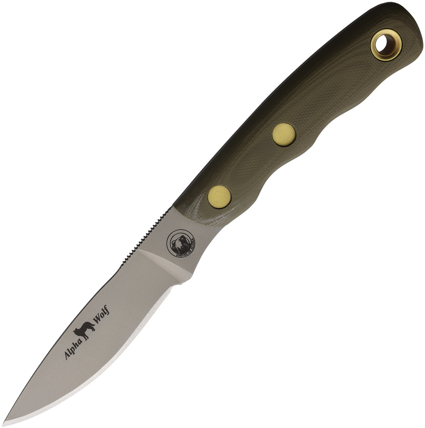 Knives Of Alaska Alpha Wolfe S30V G10 OD Green Fixed Blade Knife - KOA00349FG