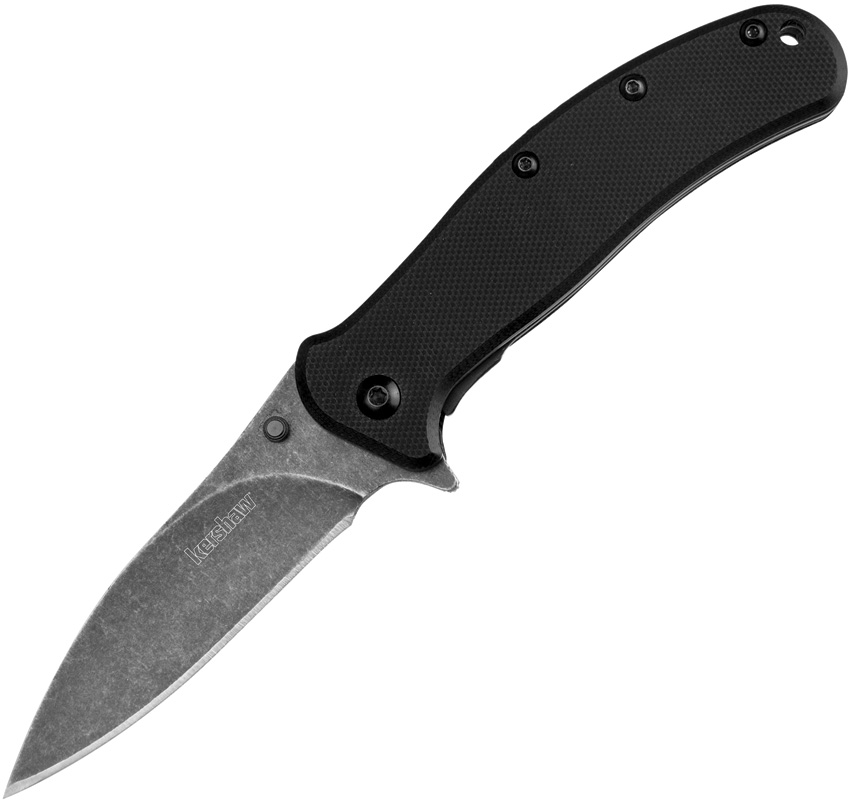 Kershaw Zing Linerlock Pocket Knife Black G10 Spring Assisted - KS1730BWH3X