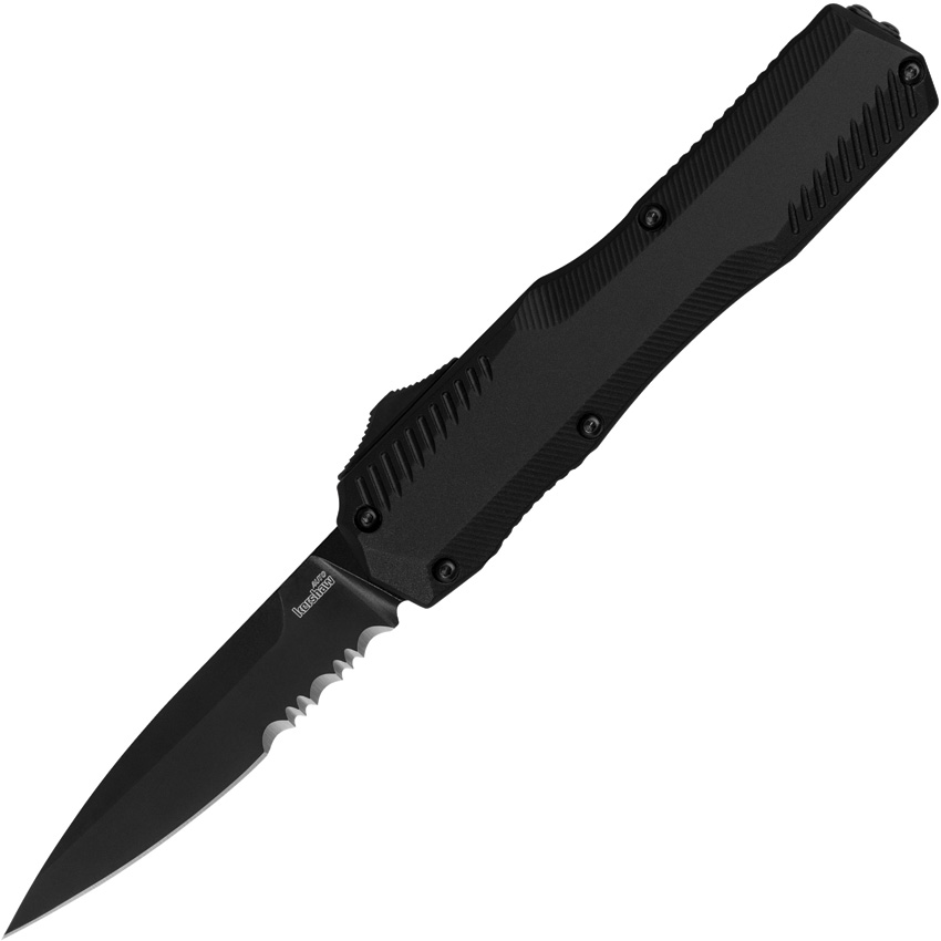 Kershaw Automatic Livewire OTF Pocket Knife Black Serrated - KS9000BLKST