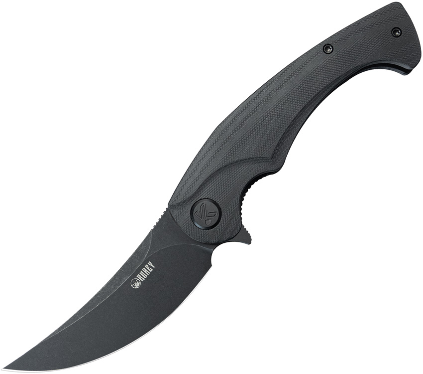 Kubey Scimitar Liner Lock Pocket Knife Black Out - KUB173L