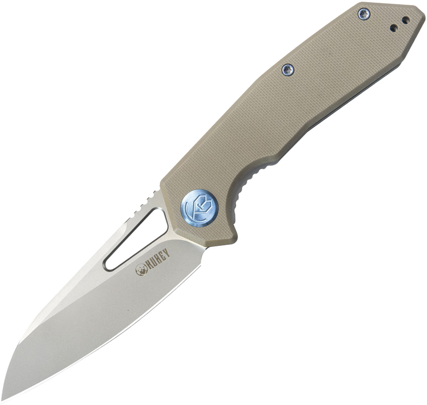 Kubey Vagrant Linerlock Pocket Knife Tan G10 - KUB291T